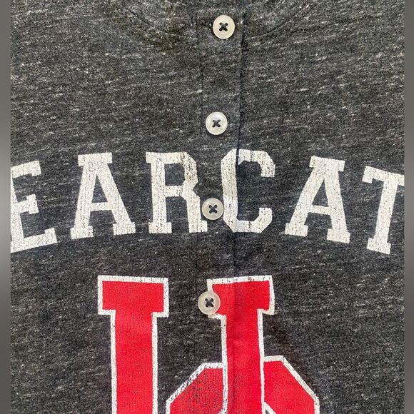 Retro Brand University Of Cincinnati Scoop Neck Henley Tank - Picture 4 of 5